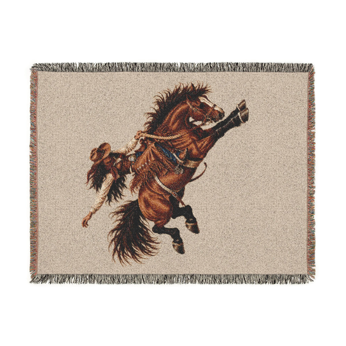 Rodeo Cowgirl Woven Blanket