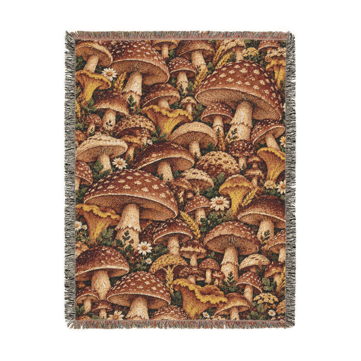 Mushroom Woven Throw Blanket