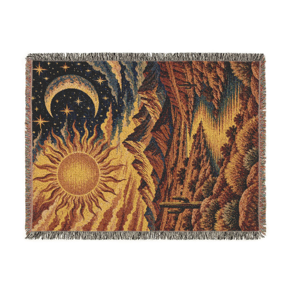 Sun and Moon Woven Throw Blanket