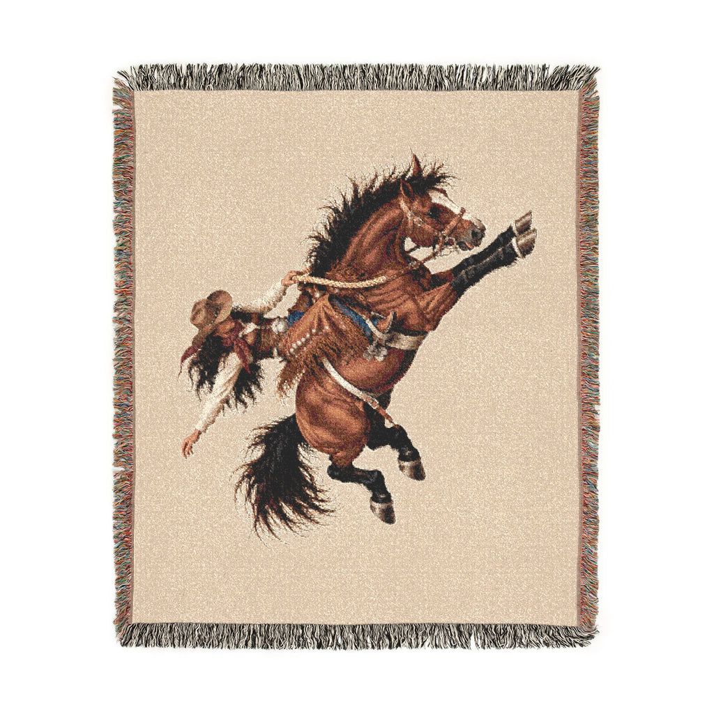 Rodeo Cowgirl Woven Blanket