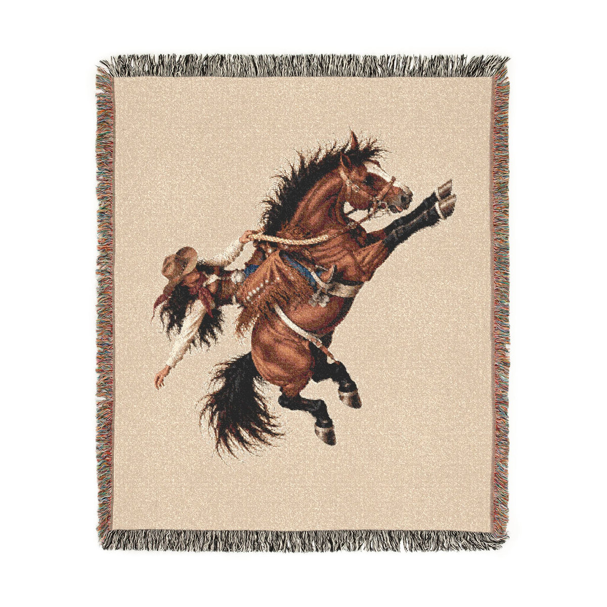 Rodeo Cowgirl Woven Blanket