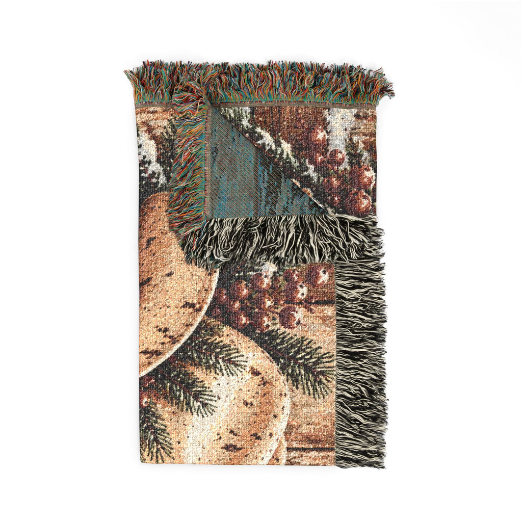 Christmas Cowboy Boots Woven Throw Blanket