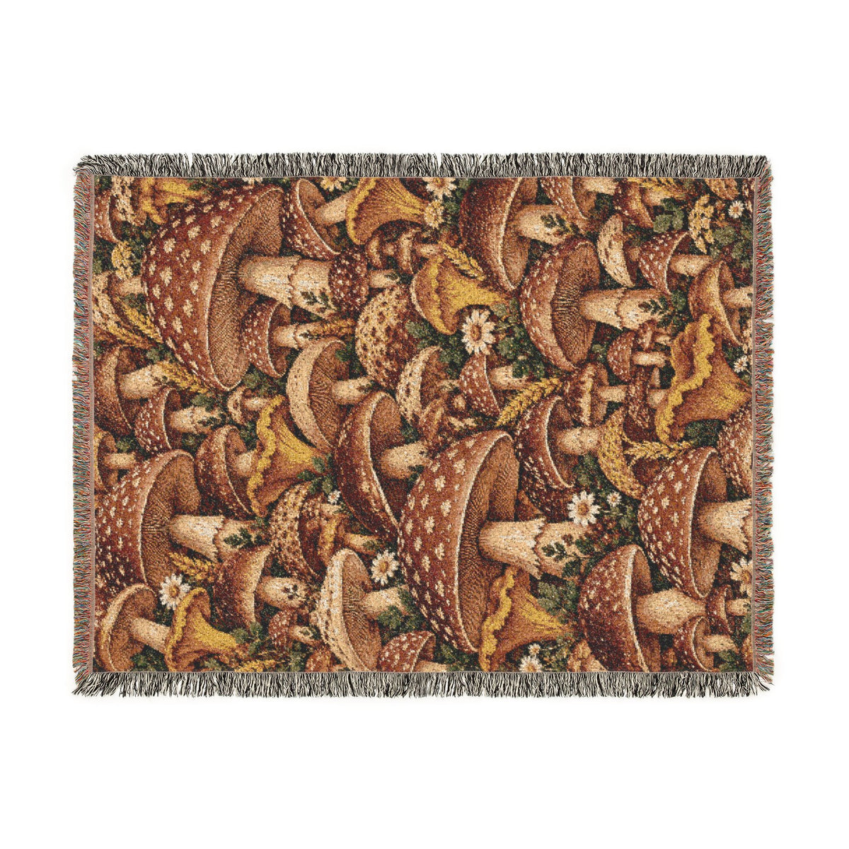 Mushroom Woven Throw Blanket