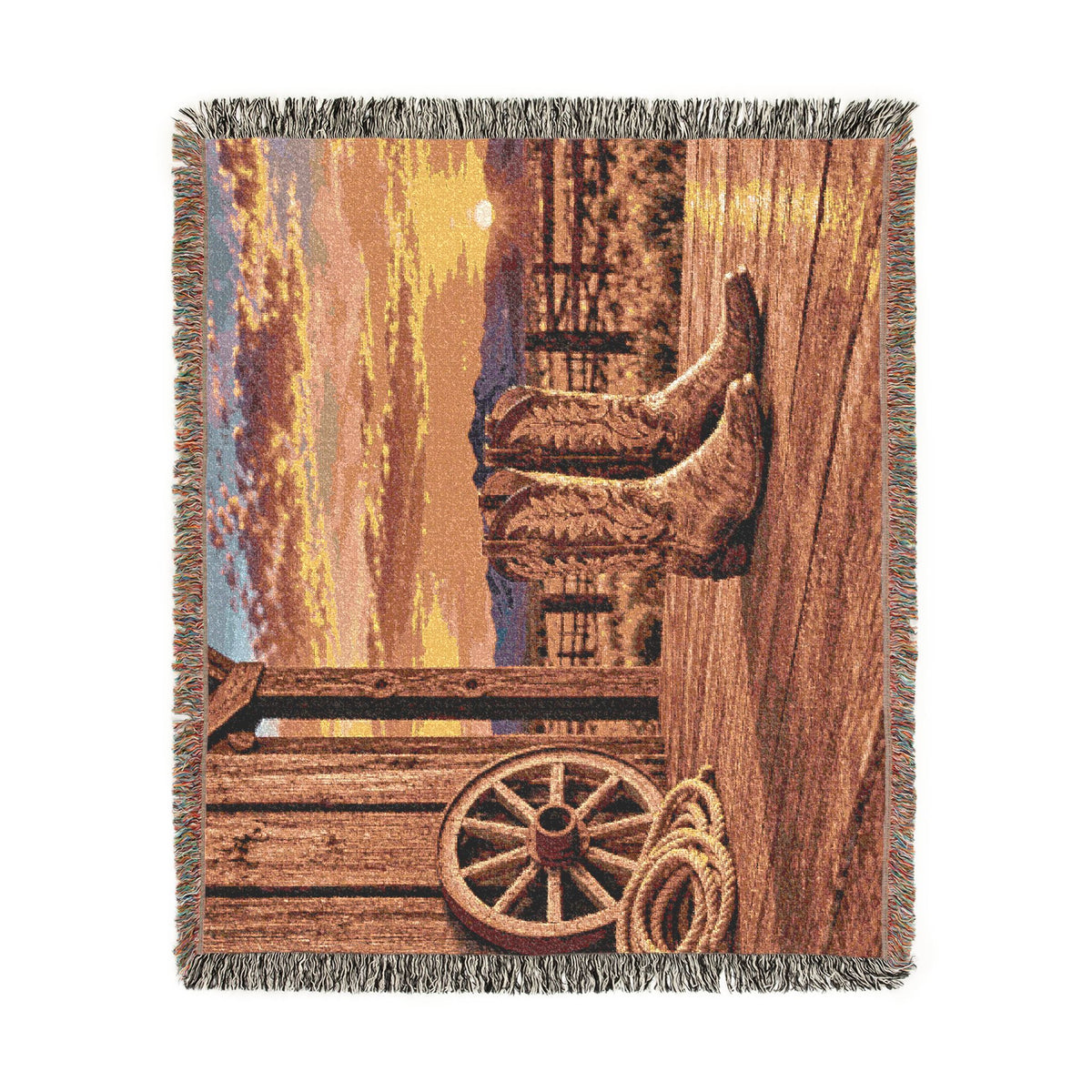 Western Boots Woven Blanket