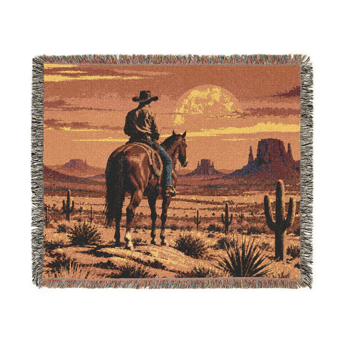 Cowboy Woven Throw Blanket