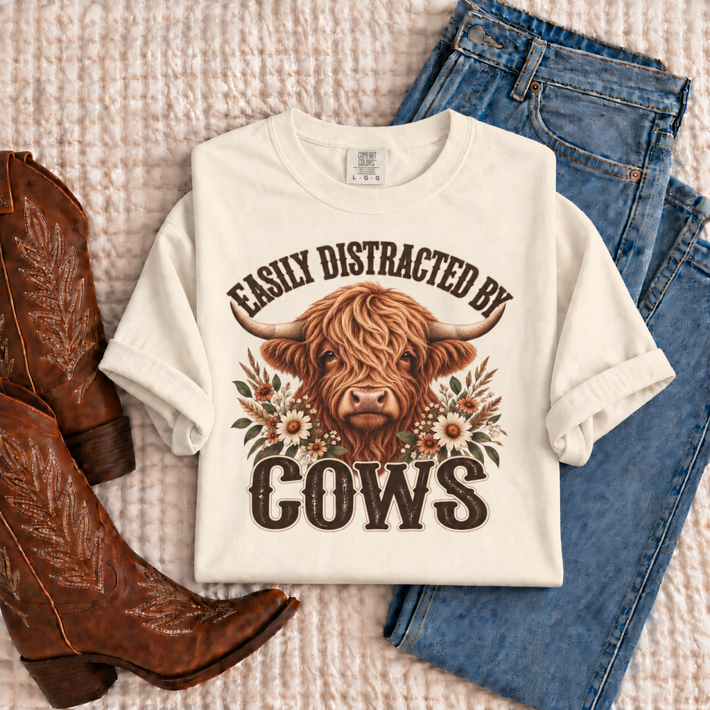 Easily Distracted by Cows Shirt