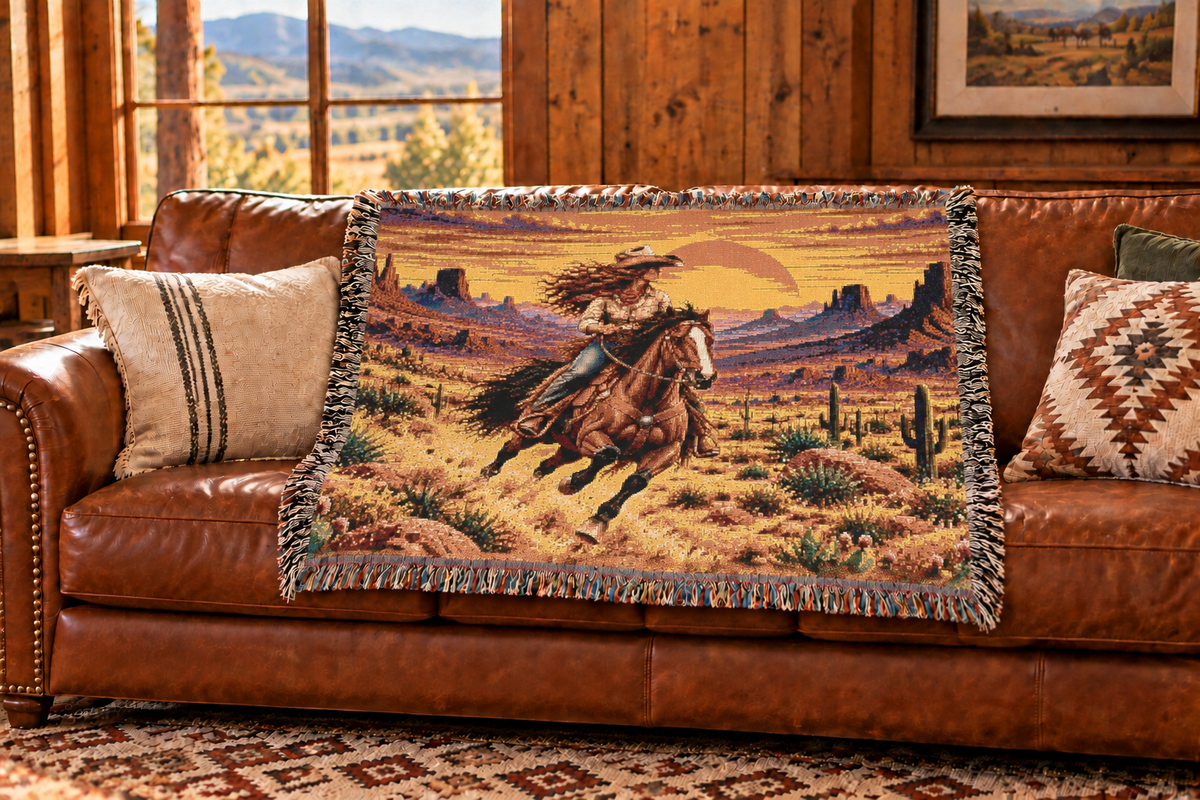 Cowgirl Woven Blanket