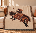 Rodeo Cowgirl Woven Blanket