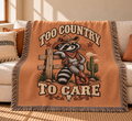 Funny Country Raccoon Woven Blanket