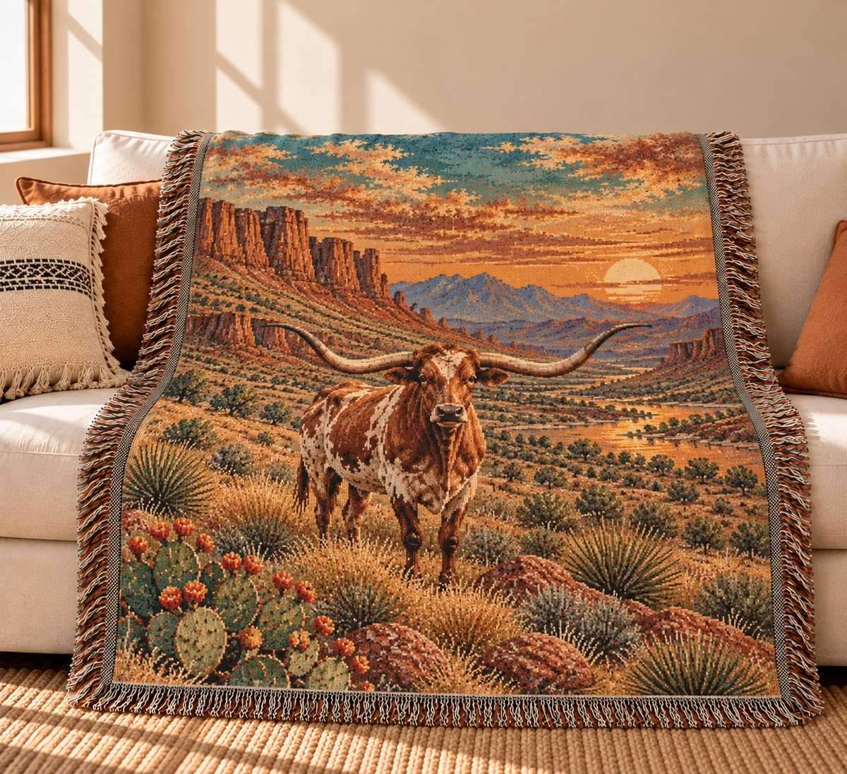 Rustic Western Throw Blanket