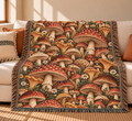 Mushroom Woven Throw Blanket