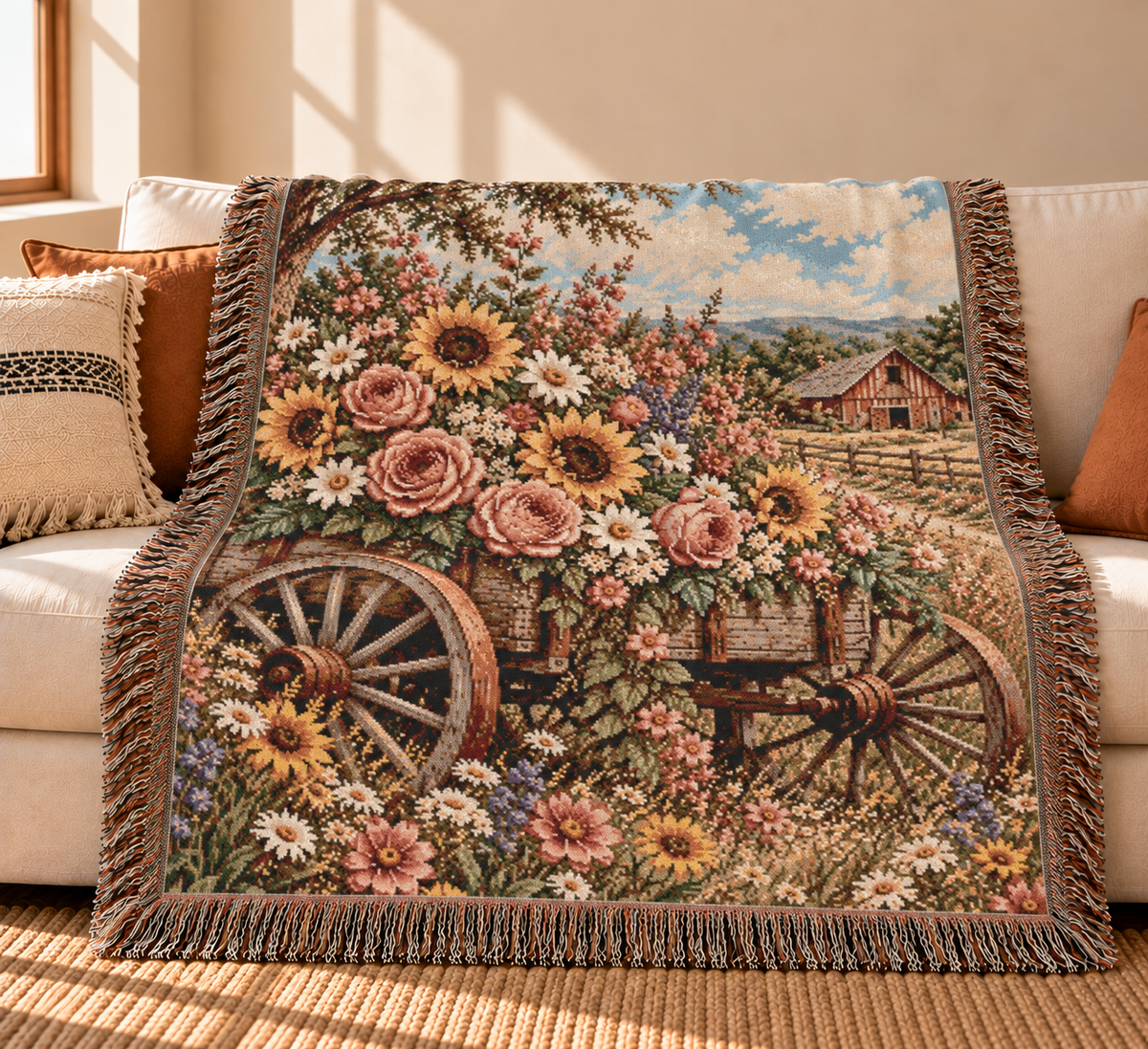 Floral Woven Blanket