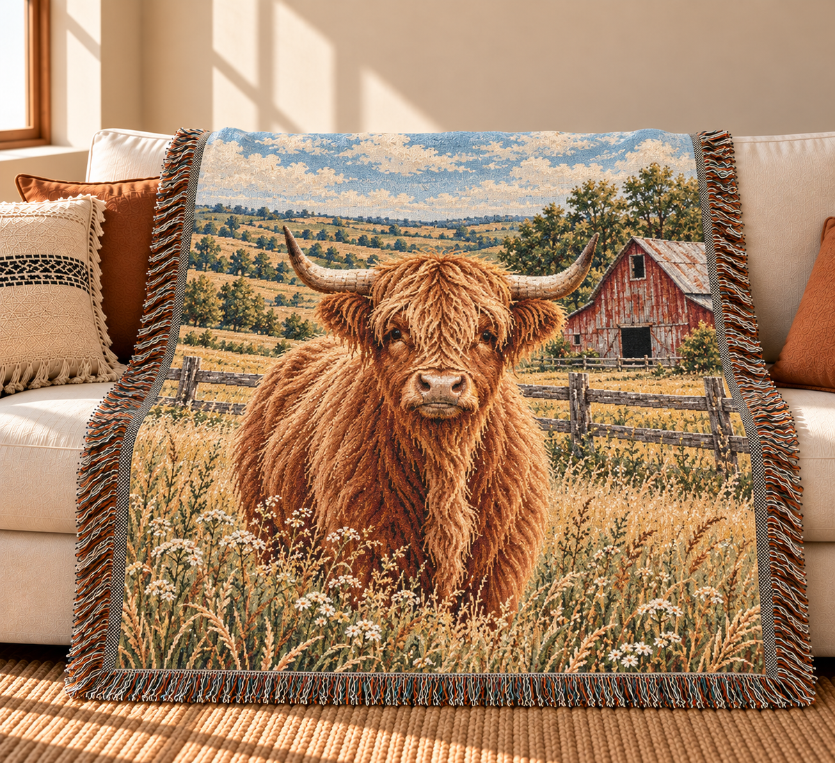 Highland Cow Throw Blanket