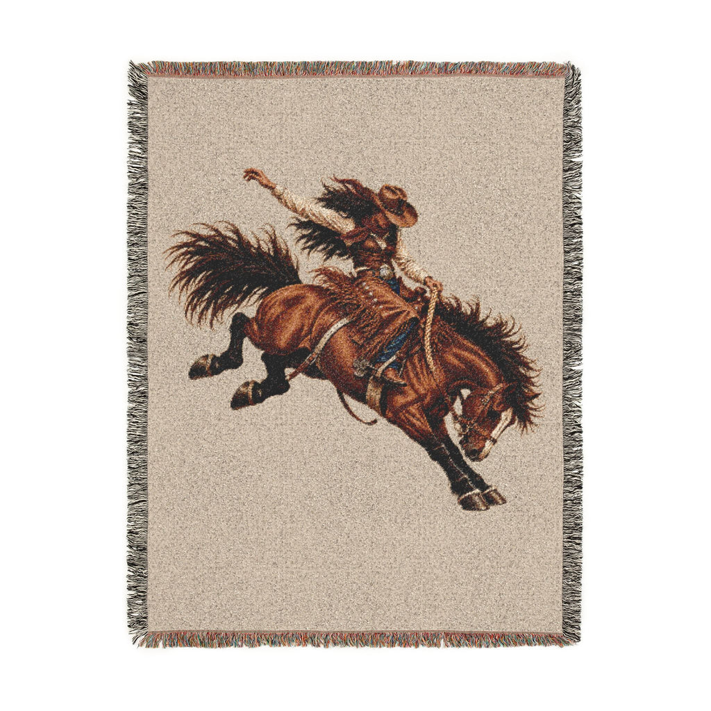 Rodeo Cowgirl Woven Blanket