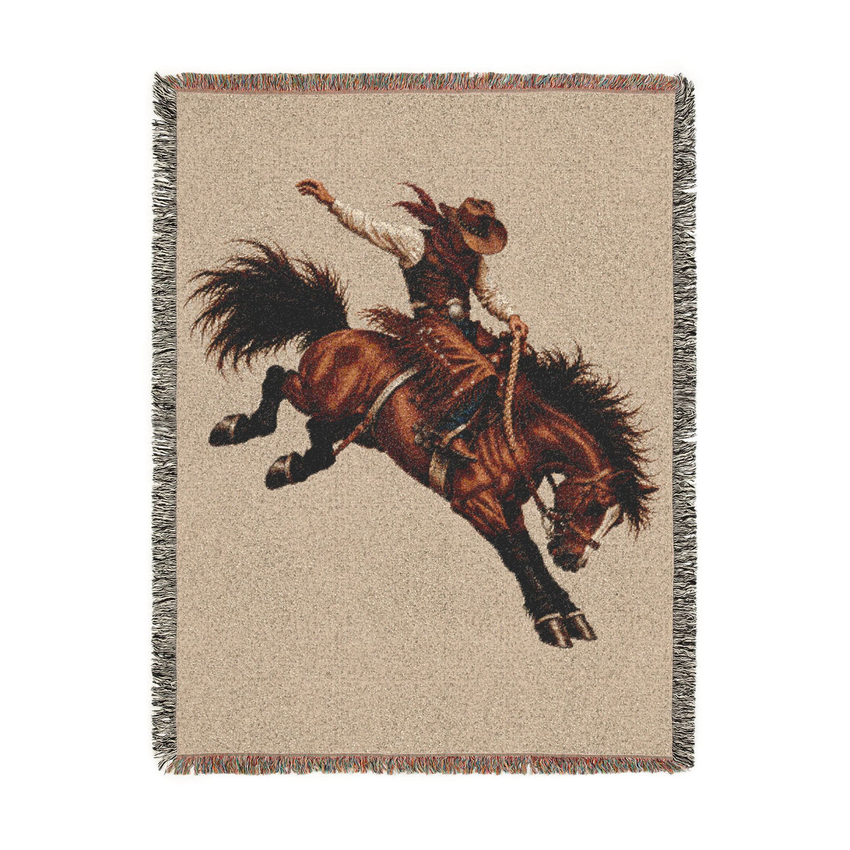 Rodeo Cowboy Woven Blanket