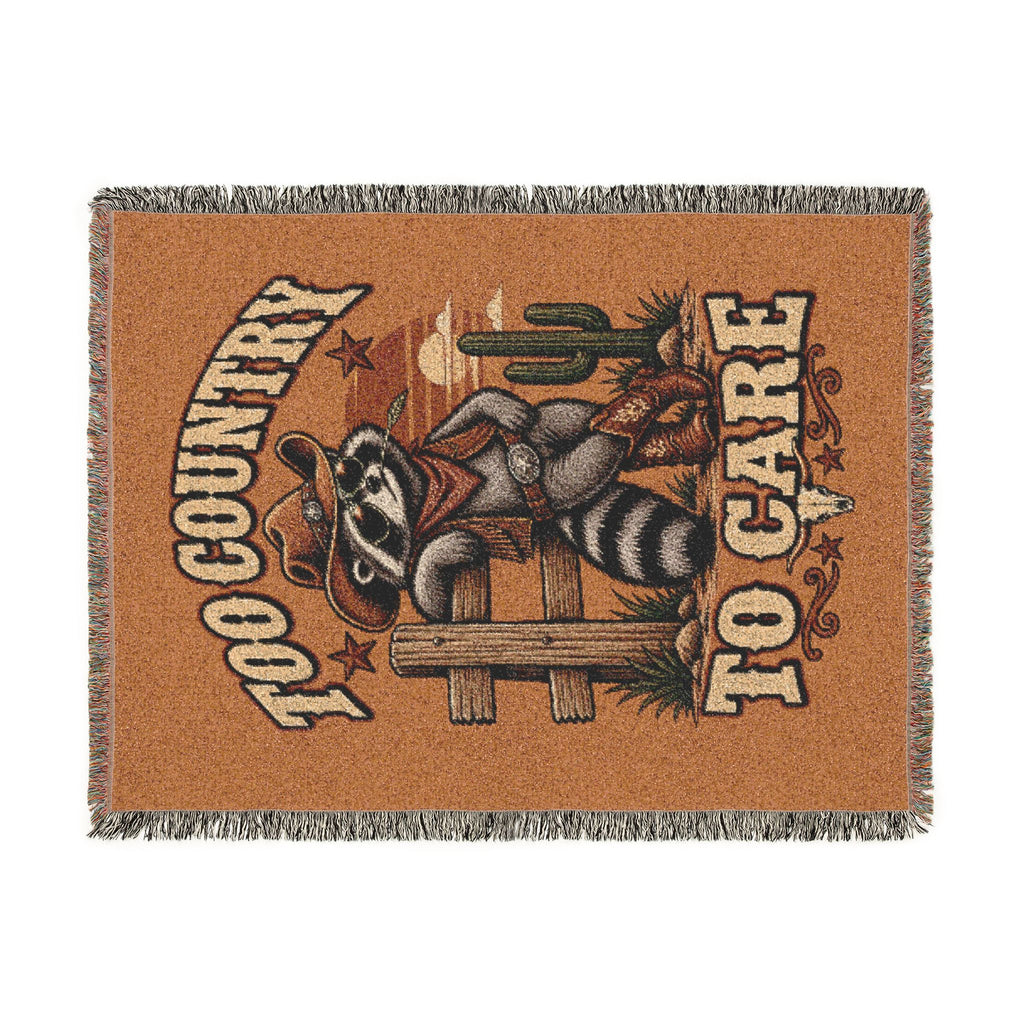 Funny Country Raccoon Woven Blanket