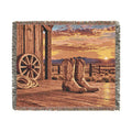 Western Boots Woven Blanket