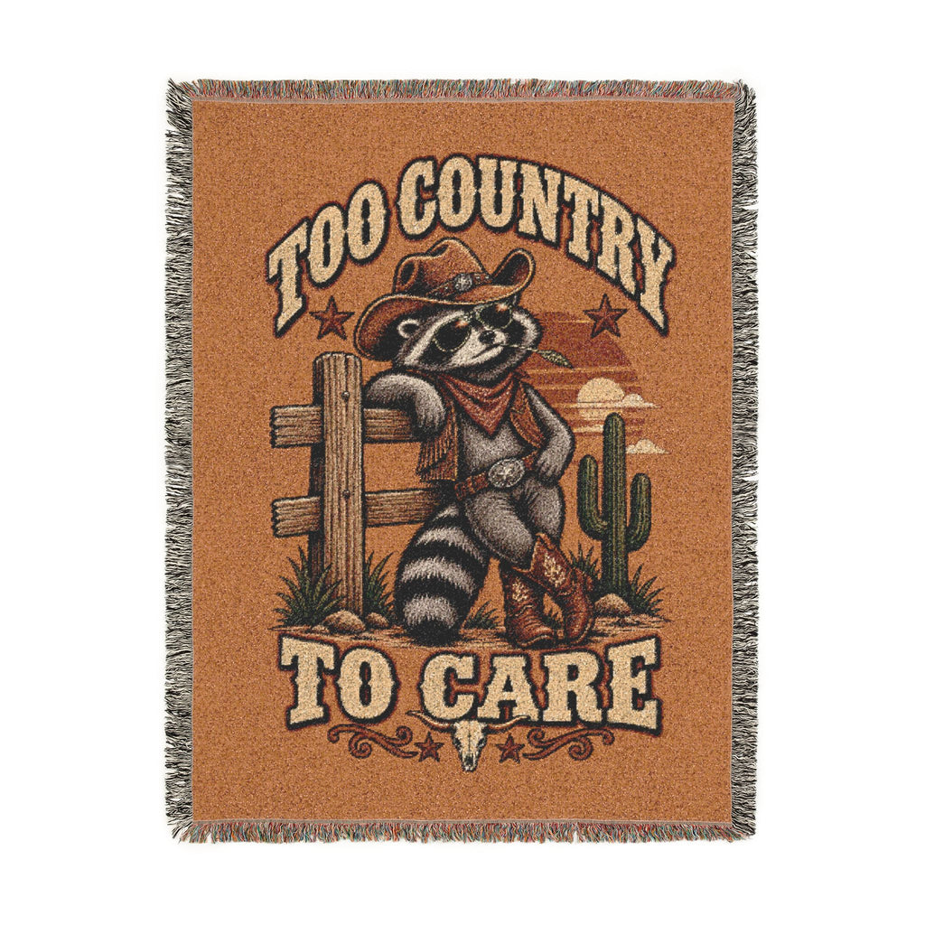 Funny Country Raccoon Woven Blanket