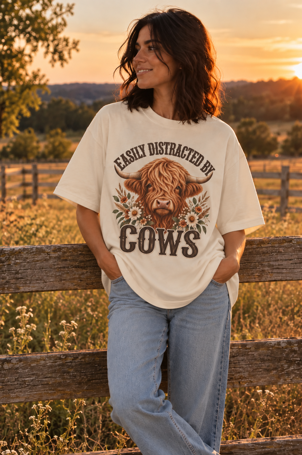 Easily Distracted by Cows Shirt
