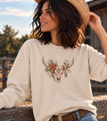 Boho Cow Skull Sweatshirt