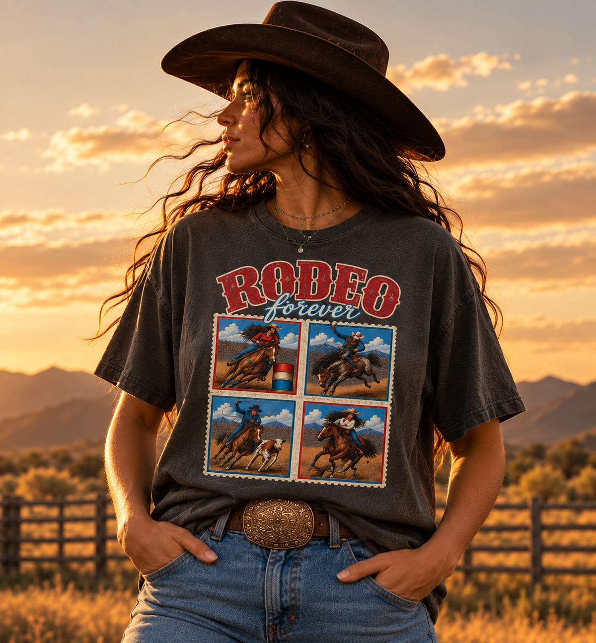 Rodeo Forever Oversized Western Tee