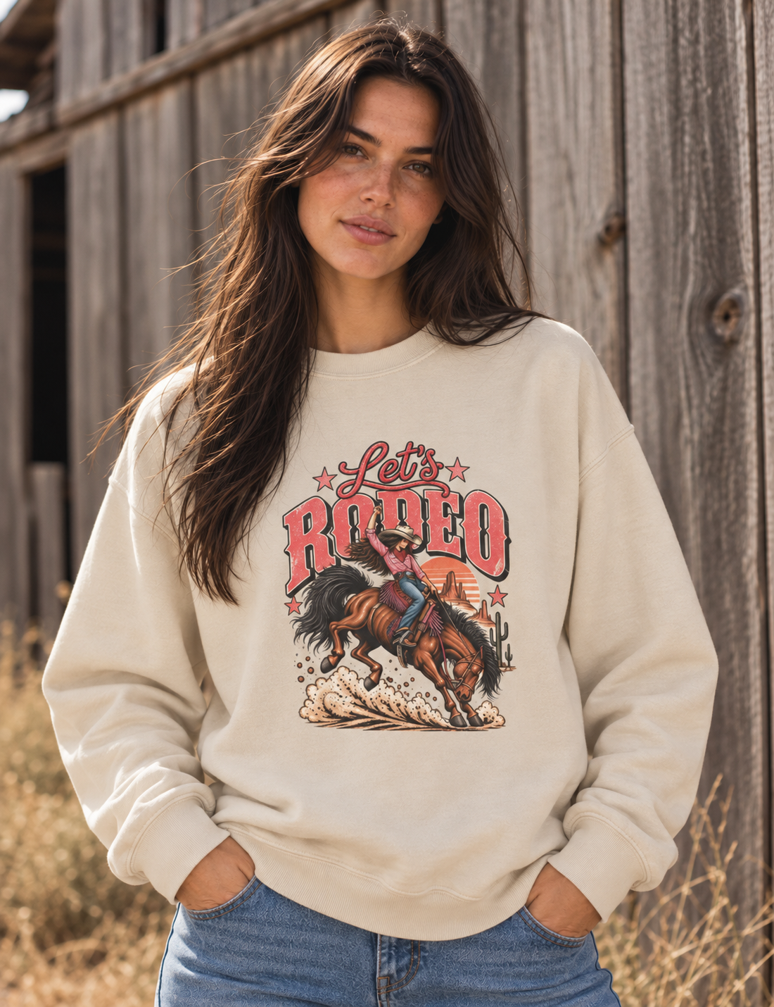 Vintage Let’s Rodeo Cowgirl Sweatshirt